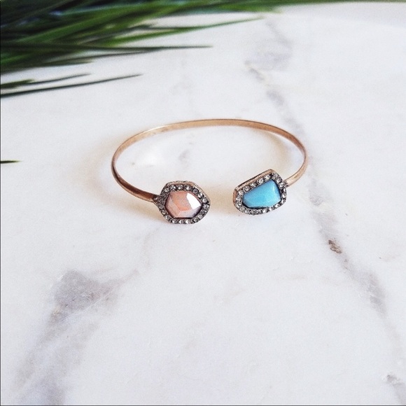 1 left! Stone & crystal boho cuff bracelet - Picture 2 of 4